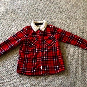 Red flannel sweater